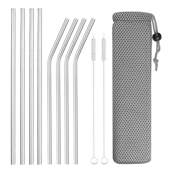 Zero-Waste Reusable Stainless Steel Straws (4-8 pcs./set) - ECOINNOVA